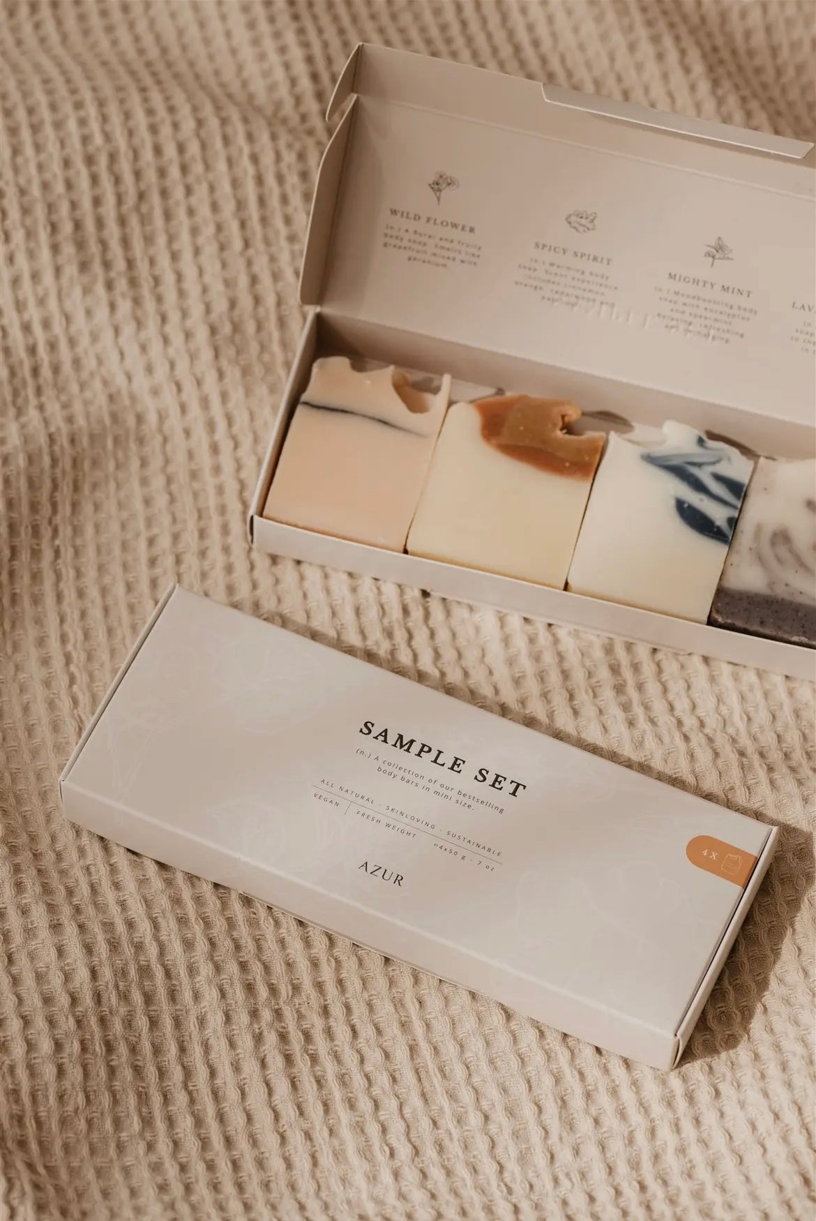 Coffret découverte | 100 % naturel |
Coffret cadeau barres de savon corps best-sellers