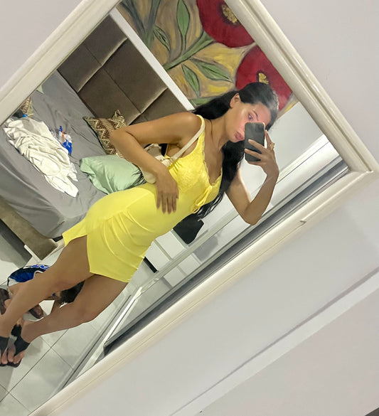 Yellow summer night dress